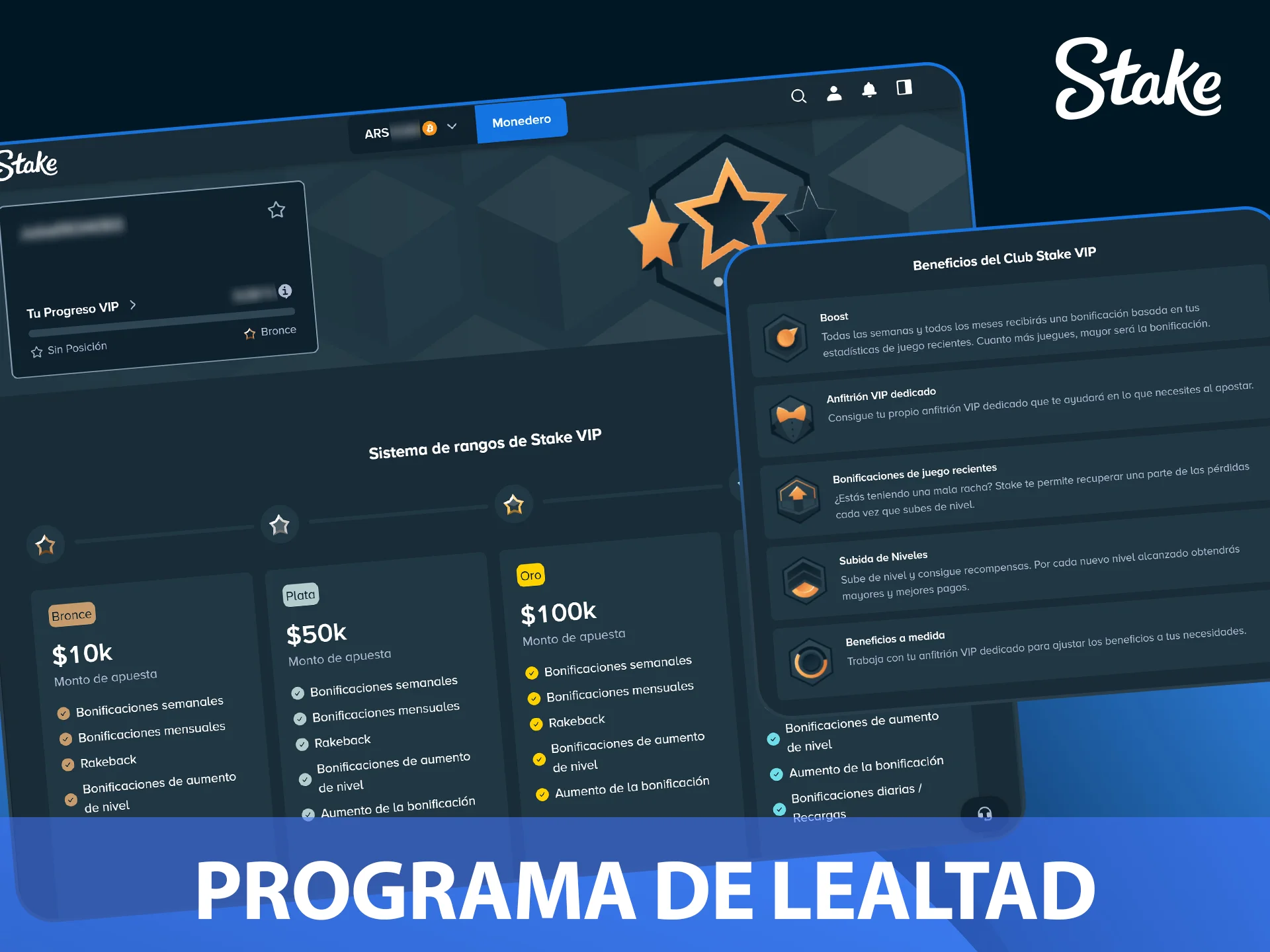 Sumate al club del sitio Stake.