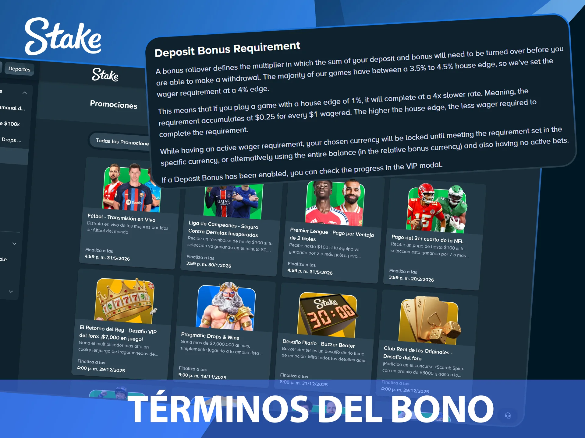 Leé las reglas en sitio Stake.