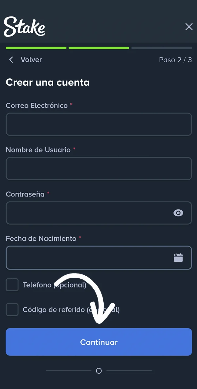 Registrate ahora para empezar a apostar en el sitio oficial Stake.
