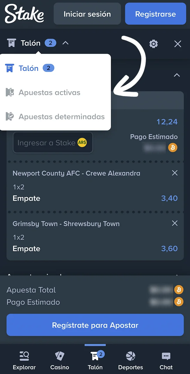 Mirá los resultados en vivo dentro del sitio oficial Stake ahora.