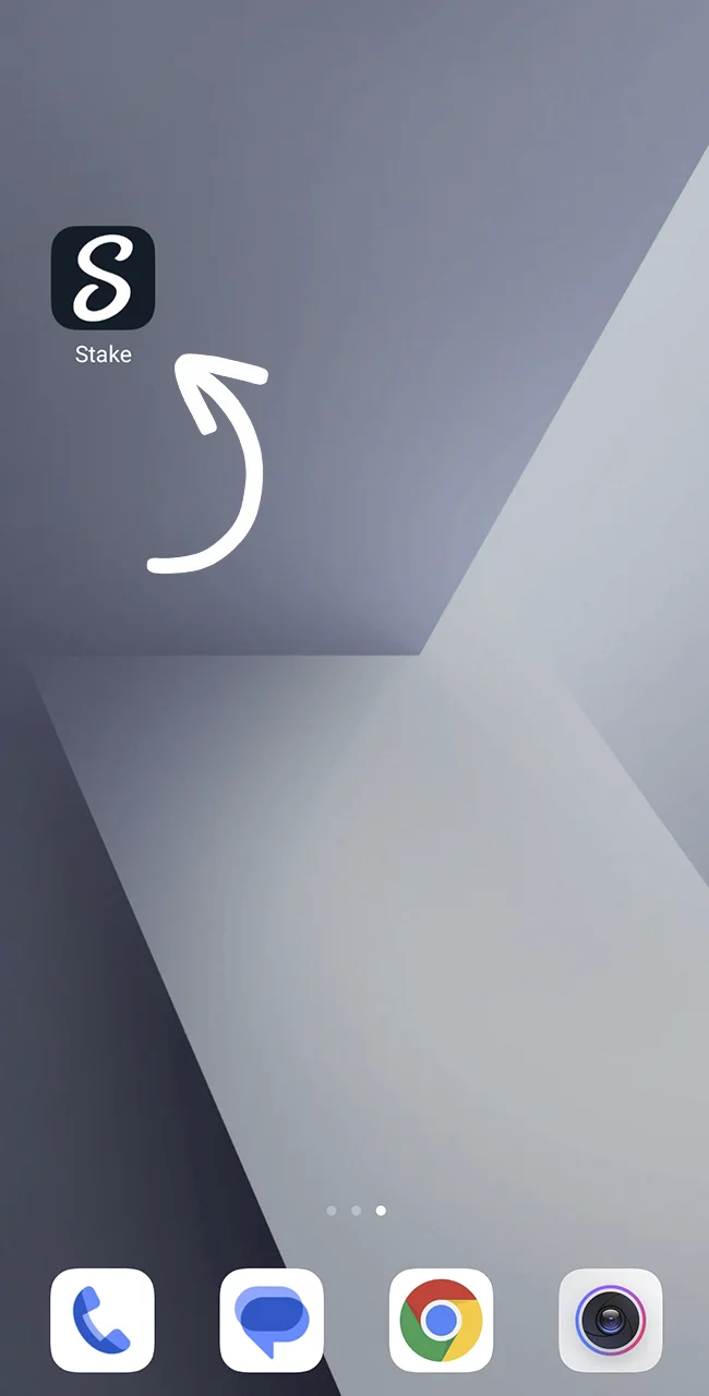 Completá la instalación de la aplicación móvil en el sitio oficial Stake.