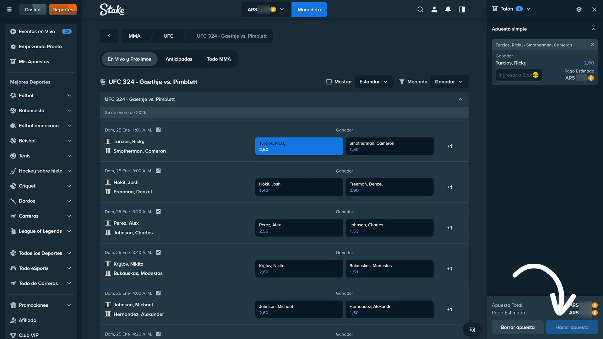 Finalizá tu apuesta deportiva de forma segura en el sitio oficial Stake.