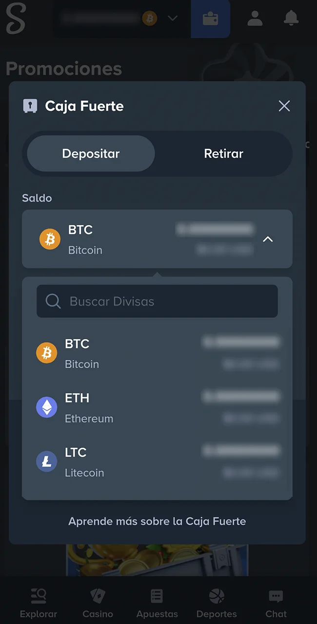 Realizá tu depósito en sitio Stake.