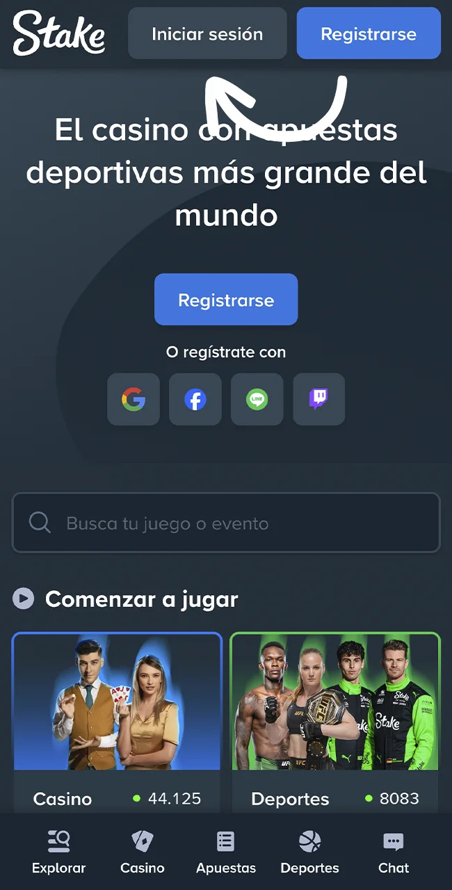 Entrá a tu cuenta en Stake.