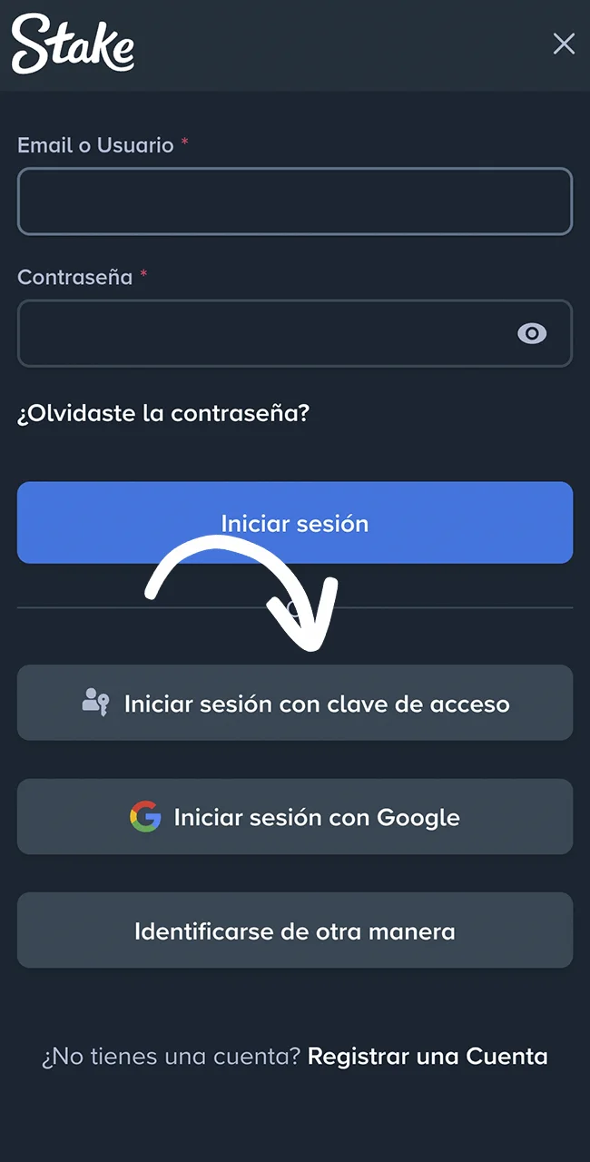 Ingresá tu código en sitio Stake.