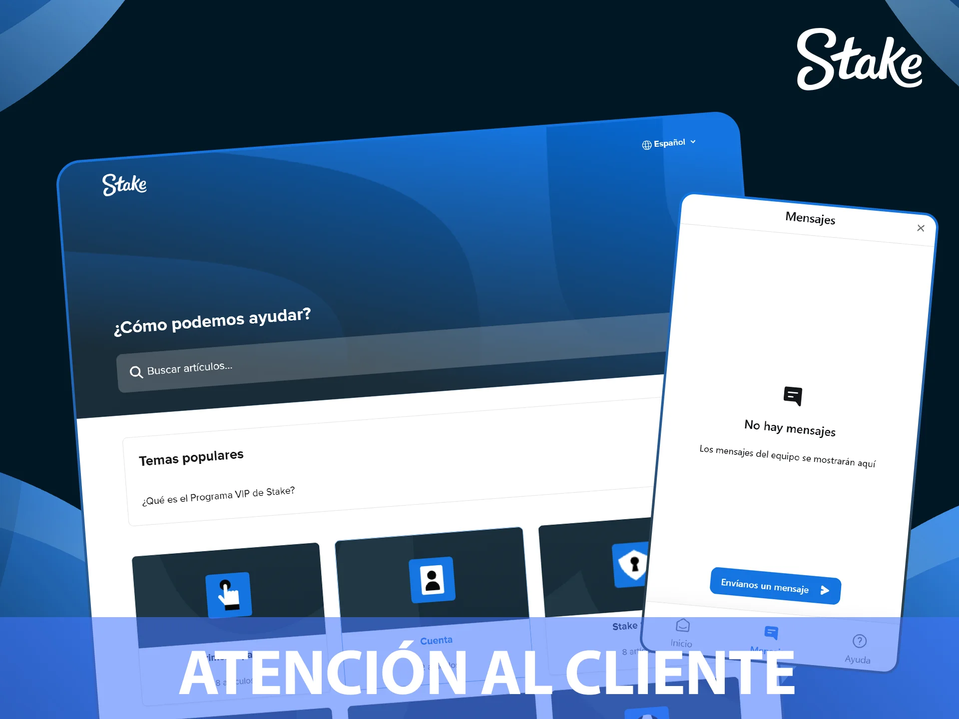 Contactá al soporte técnico para ayuda financiera en el sitio oficial Stake.