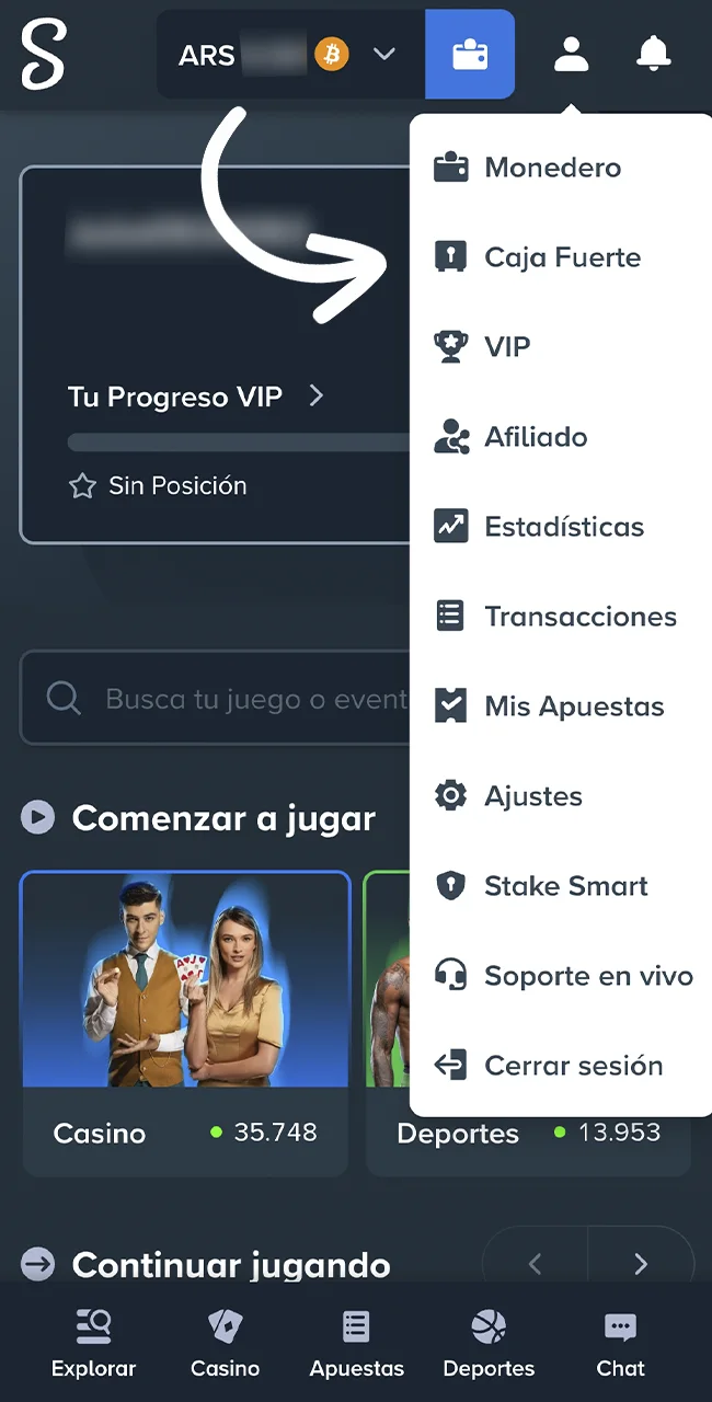 Accedé a tu perfil de usuario dentro del sitio oficial Stake ahora.