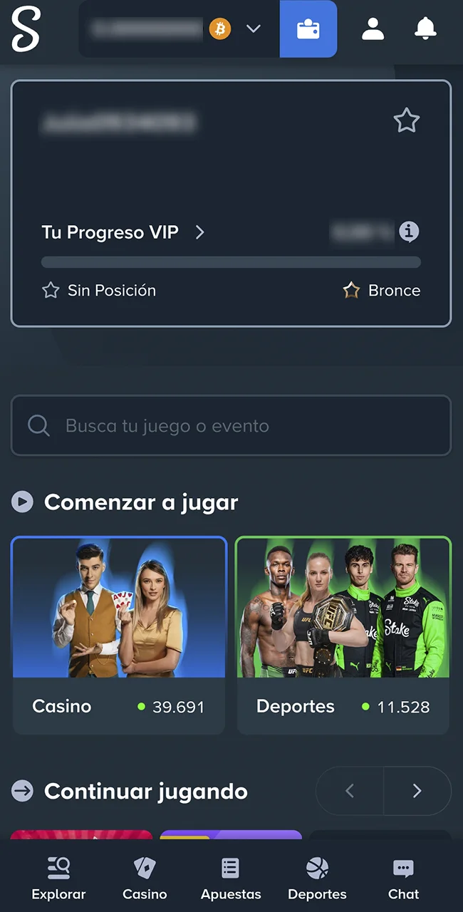 Seleccioná tu sistema operativo móvil dentro del sitio oficial Stake hoy.