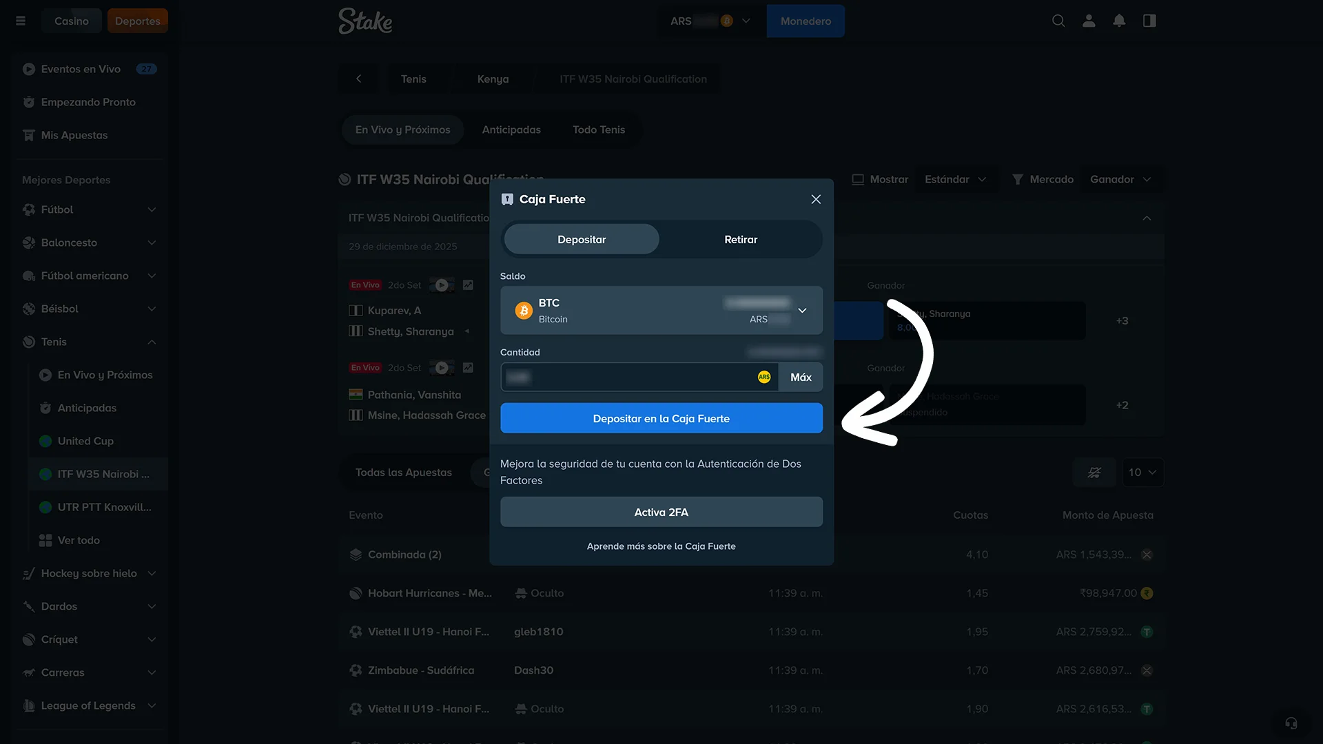 Cargá tus pesos argentinos fácilmente en el sitio oficial Stake Argentina.
