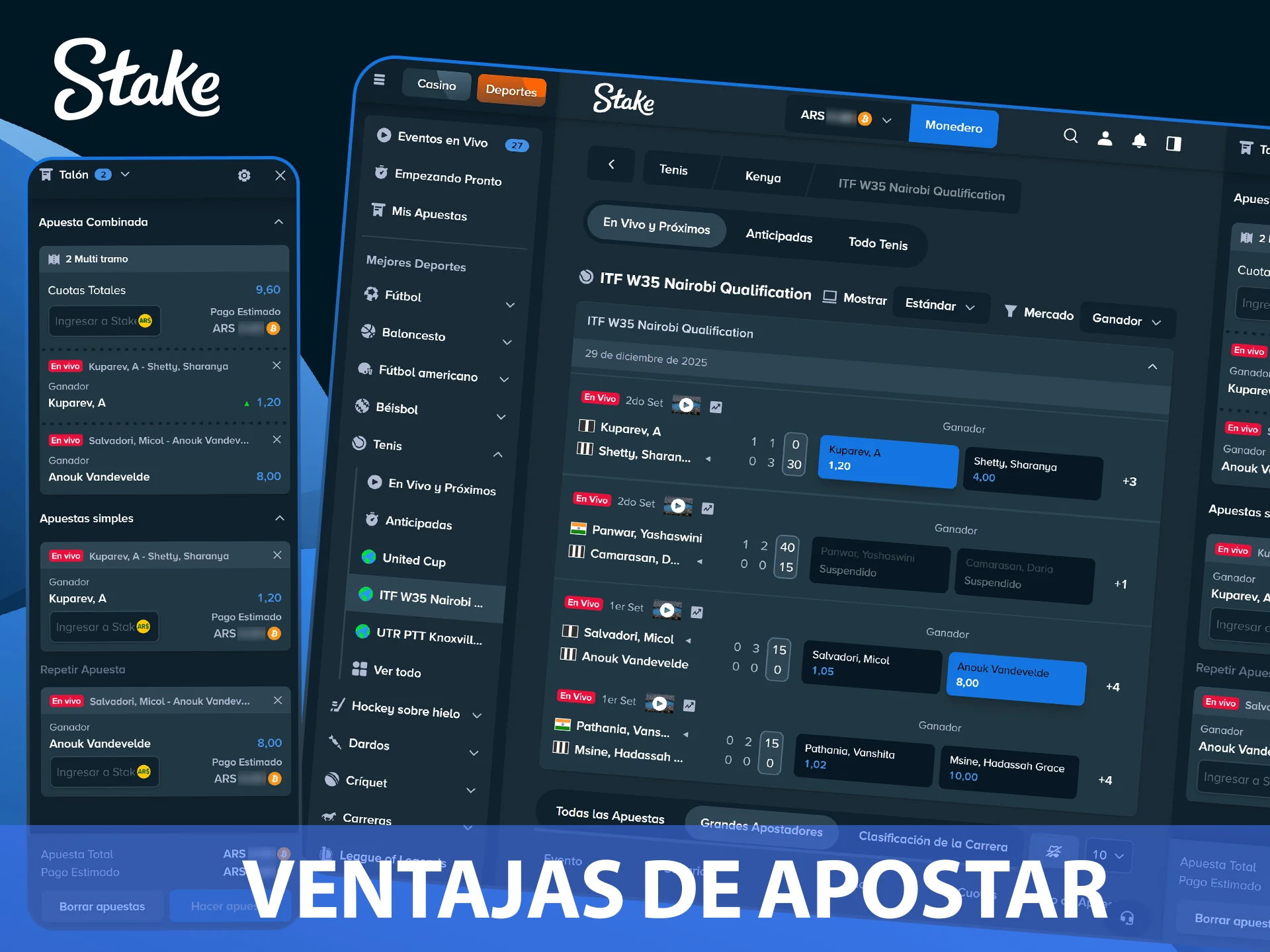 Disfrutá los beneficios de elegir el tenis en el sitio oficial Stake.