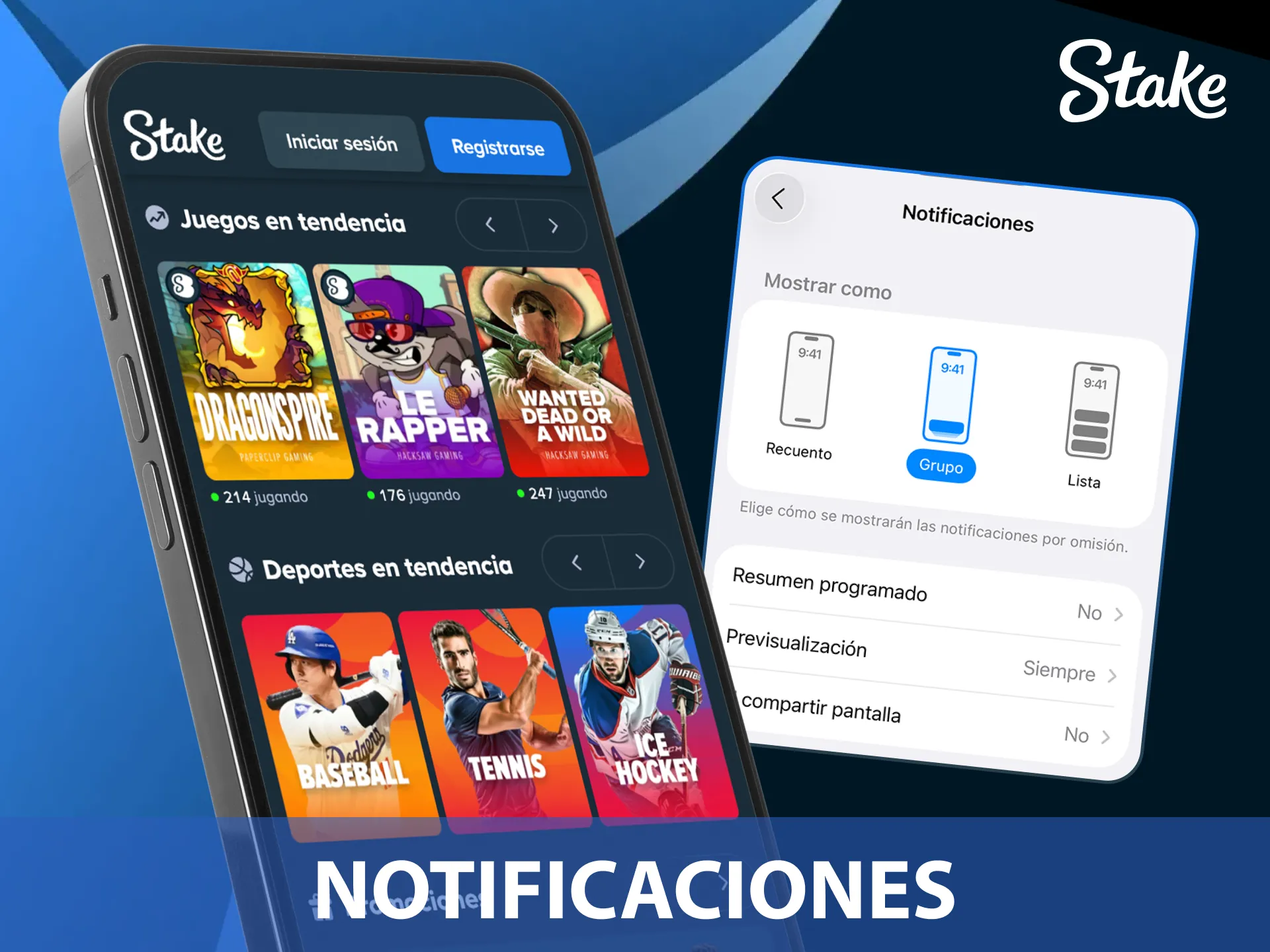 Configura las funciones de notificaciones en la App Stake para no perderte nada.