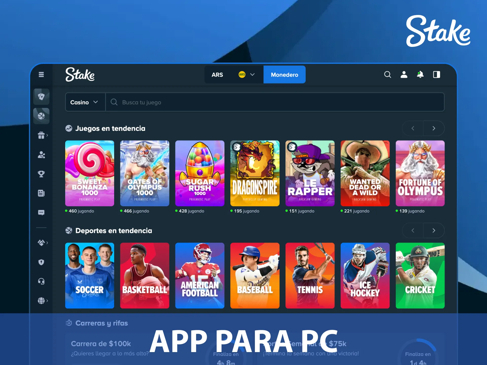 Instala la App Stake para PC y disfruta de una navegación fluida y rápida.
