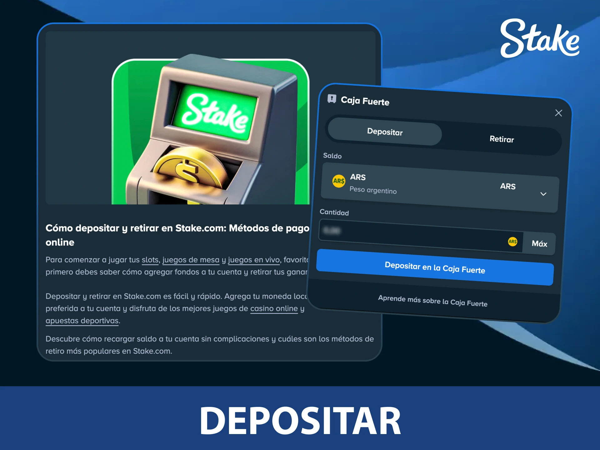 Sigue los pasos necesarios sobre cómo depositar dinero en Stake de manera efectiva.