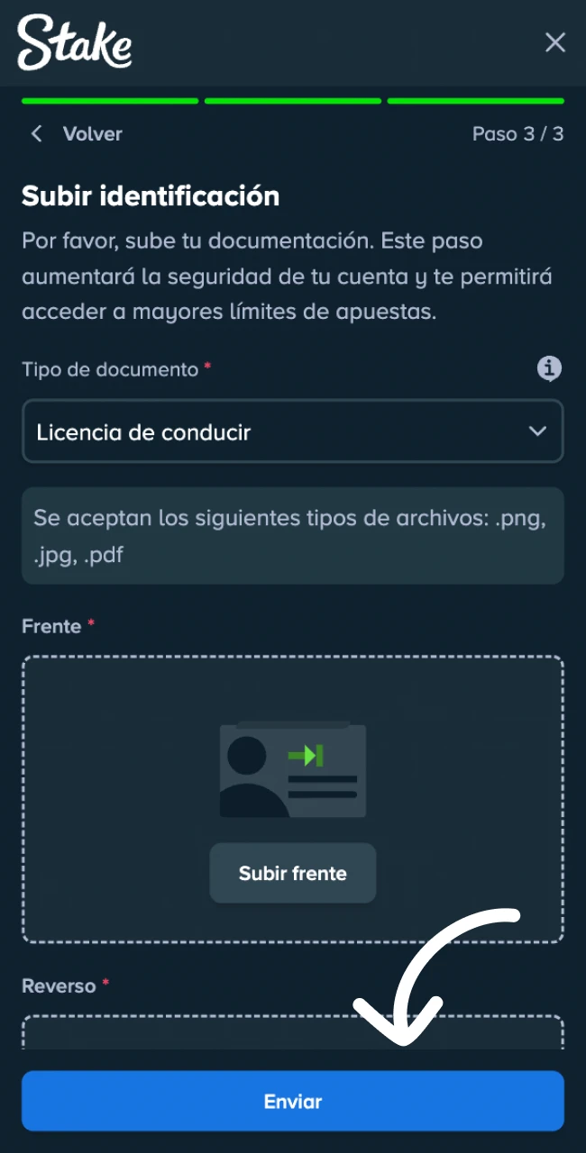 Ingresa dinero en tu cuenta personal y prepárate para empezar a jugar en Stake.
